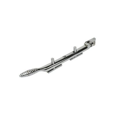 Dart Reeded Brass Window Stay 8" (200mm)Polished Chrome from B&Q