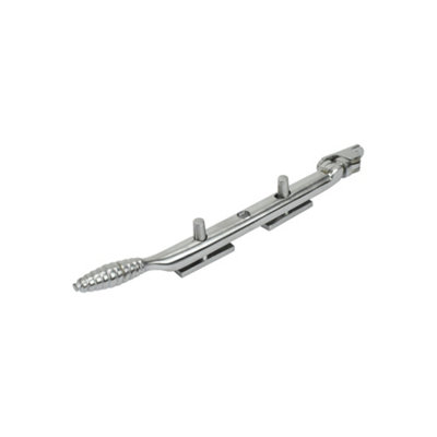 Dart Reeded Brass Window Stay 8" (200mm)Satin Chrome from B&Q