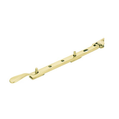 Dart Light Victorian Spoon Brass Window Stay 10" (250mm)Polished Brass from B&Q