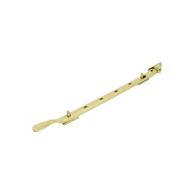Dart Light Victorian Spoon Brass Window Stay 12" (300mm)Polished Brass from B&Q