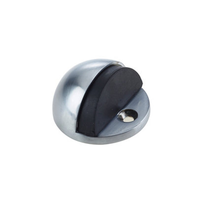 Dart Oval Floor Mounted Door Stop (46mm)Satin Chrome from B&Q