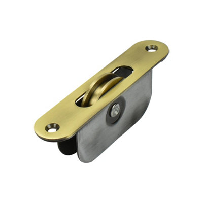 Sash Heritage 2 Inch Sash Pulley Bearing Wheel With Radius FaceplateAntique Brass from B&Q