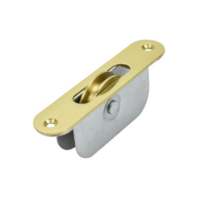 Sash Heritage 2 Inch Ball Bearing Brass Wheel Pulley With Radius FaceplatePolished Brass from B&Q
