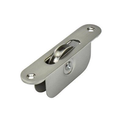 Sash Heritage 2 Inch Ball Bearing Brass Wheel Pulley With Radius FaceplateSatin Nickel from B&Q