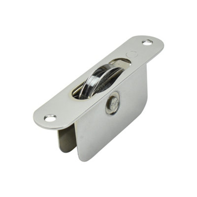 Sash Heritage 1 3/4 Inch Ball Bearing Brass Wheel Pulley With Radius FaceplatePolished Chrome from B&Q