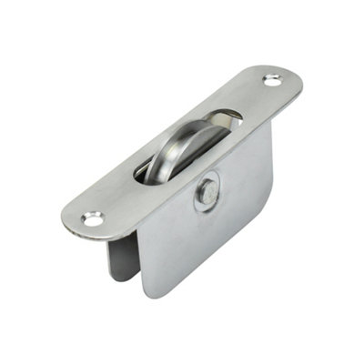 Sash Heritage 1 3/4 Inch Ball Bearing Brass Wheel Pulley With Radius FaceplateSatin Chrome from B&Q