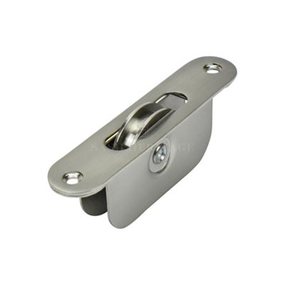 Sash Heritage 1 3/4 Inch Ball Bearing Brass Wheel Pulley With Radius FaceplateSatin Nickel from B&Q