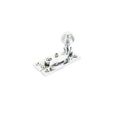 Sash Heritage Claw Fastener With Reeded Knob (Locking)Polished Chrome