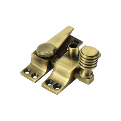 Sash Heritage Straight Arm Fastener With Beehive KnobAntique Brass from B&Q