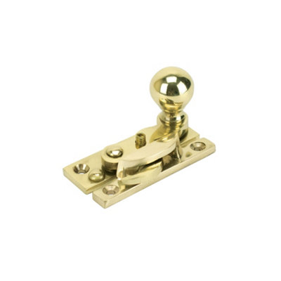 Sash Heritage Claw Fastener With Ball Knob (Locking)Polished Brass