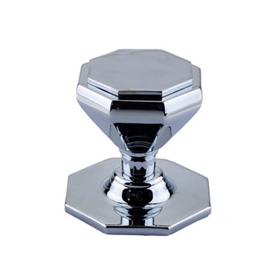 Dart Octagonal Centre Door Knob (70mm)Polished Chrome from B&Q