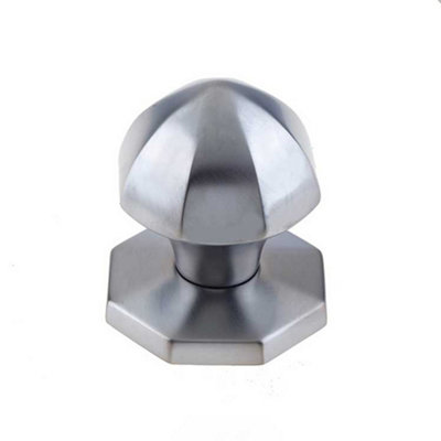 Dart Octagonal Centre Door Knob (60mm)Satin Chrome from B&Q