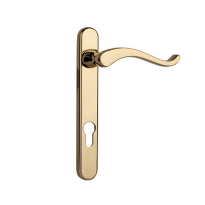 Timber Series Windsor Swan Door Handle (Left Hand)Polished Gold(Sold In Pairs) from B&Q