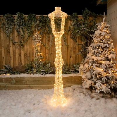 Christmas Light Up Acrylic Lamp Post 1.8m with 200 Warm White/White LED's - Image 5