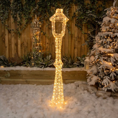 Christmas Light Up Acrylic Lamp Post 1.5m with 170 Warm White/White LED's - Image 5