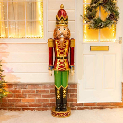 B&Q Red/Gold/Green Traditional Led Nutcracker - And 168Cm