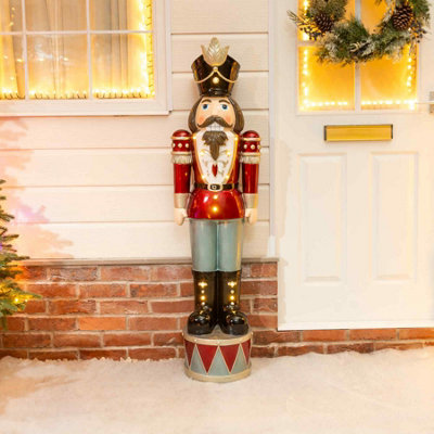 B&Q Blue/Red/Black Traditional Led Nutcracker - And 143Cm