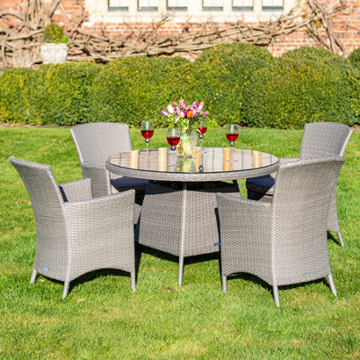 Bracken Outdoors Indiana 4 Seat Round Rattan Garden Furniture Set