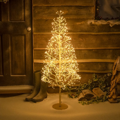The Christmas Centre 4ft Pre-Lit LED Christmas Tree Warm White Gold - Image 4