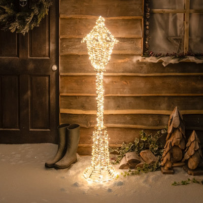 The Christmas Centre 150cm LED Lamp Post - Warm White Gold - Image 2