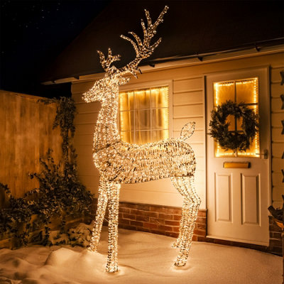  - Pre-Lit Christmas Gold Laser Lit Stag 270Cm With 5100 Warm White Led Micro-Lights