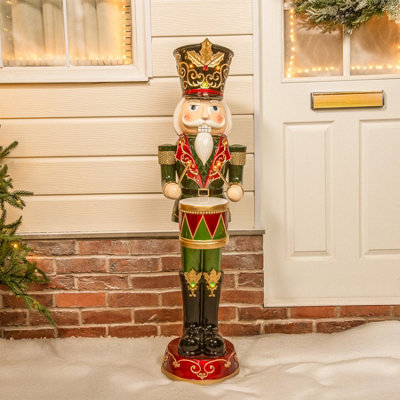 The Christmas Centre 4ft Traditional Nutcracker Soldier Drummer LED Lights - Image 4