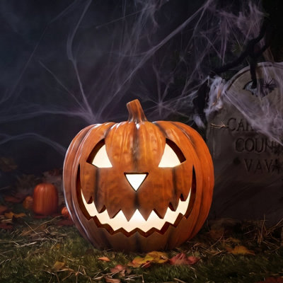 Warm Led Halloween Pumpkin Ornament 1.4Ft White Wilko - Image 3