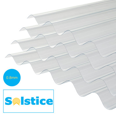  - Solstice Pvc Corrugated Clear Roofing Sheet 2M X 950mm X 0.8mm Bundle Of 4