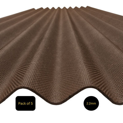Bitumen Corrugated Sheets Red 1M X 837mm X 2.2mm Pack Of 5