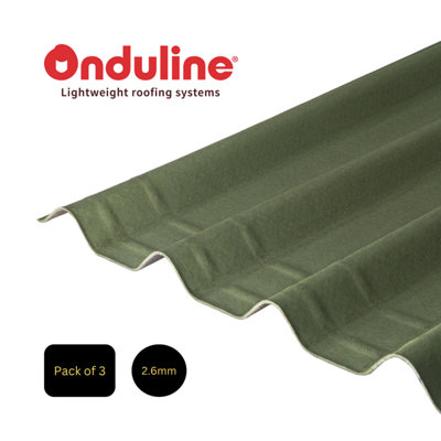 Easyfix Corrugated Bitumen Sheet Green 2M X 820mm X 2.6mm Pack Of 3 from B&Q