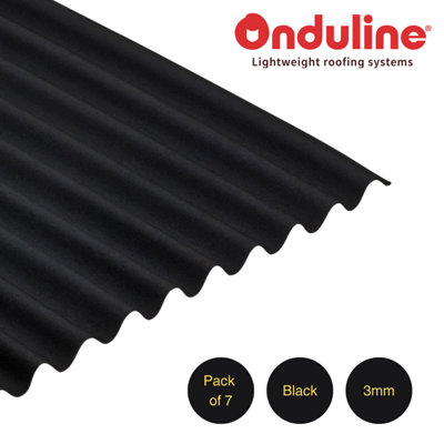 Onduline Corrugated Bitumen Sheet Black 2000mm X 950mm X 3mmPack Of 7 from B&Q