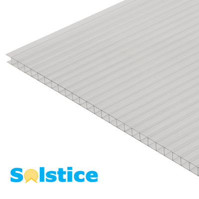  - Solstice Polycarbonate Twinwall Clear 10mm Roofing SheetMultiple Sizes