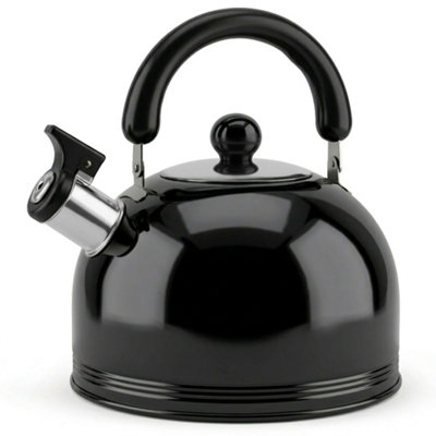 B&Q -  3L Camping KettleStainless Steel Whistling Spout For Outdoor & Stovetop UseBlack