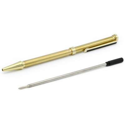 Rotur Standard Mech Black Stripe Clip 7mm Pen Kit Gold (5 Pack) from B&Q