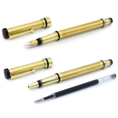 Rotur Fountain & Rollerball Pen Kit Gold Twin Pack from B&Q