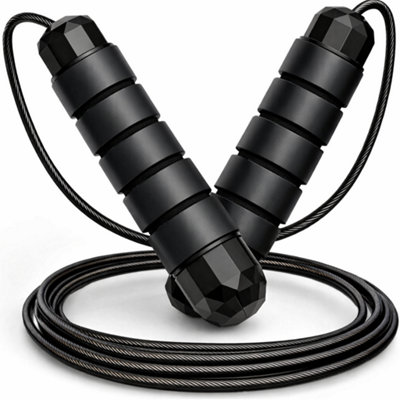 Skipping RopeSpeed Jump Rope Tangle-Free Adjustable Cord Soft Foam Handle For Fitness Workouts Fat Burning Exercises from B&Q