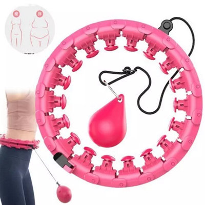 24 Knots Weighted Hula Hoop With Ball Adjustable Fitness Weight Loss Exercise UkPink from B&Q