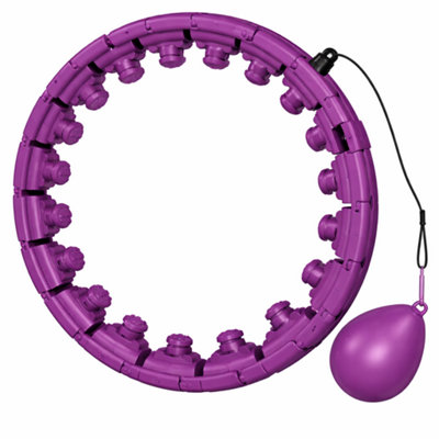 24 Knots Weighted Hula Hoop With Ball Adjustable Fitness Weight Loss Exercise UkPurple from B&Q