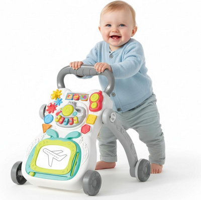 Push Along Baby Walker Toy With Wheels Musical Toys Pretend Early Learning Activity Play 18M+ from B&Q