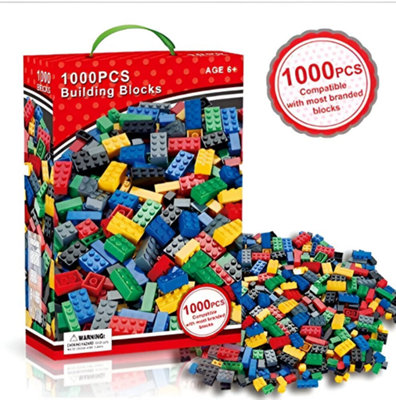1000 Building Bricks Construction Building Blocks Play Set Girls Boys Toys Birthday Christmas Gift from B&Q