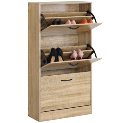 Celino Shoe Cabinet With 3 DrawersPull Down Mdf Wooden Shoe Storage Organizer Cupboard Shoes Rack Cabinet Freestanding Footwear from B&Q