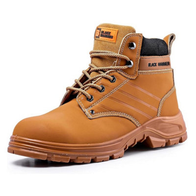 B&Q -  6007 Mens Work Boots Tan Steel Toe Cap Safety BootsHigh Protection With Ankle Support (14 Uk)