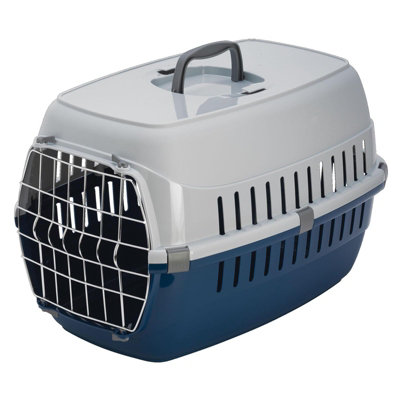 Cat Centre.Direct Cat Centre Road Runner Pet Carrier Transporter Cage Dark Blue from B&Q