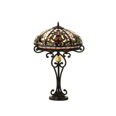 Belofay 16 Inches Real Tiffany Table LampsStained Glass Handmade Tiffany Vintage Bedside Table Lamps 30 Inches Height from B&Q