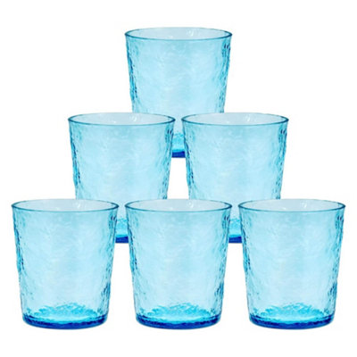 Set Of 6 Bayside Lulworth Acrylic Shatterproof Tumblers 360MlBlue from B&Q