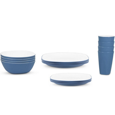 Bayside Blue Pool 16 Piece Picnic Tableware Set from B&Q