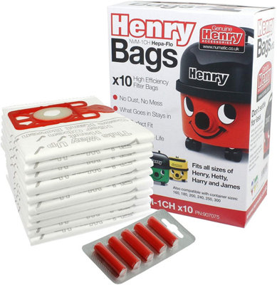 Avern Genuine Numatic Hepa-Flo Hoover Bags Henry Hetty Nrv Vacuum Cleaner Dust (Pack Of 10 + 5 Freshener Sticks) from B&Q