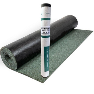 Novecrafto Heavy-Duty Green Mineral Shed Roofing Felt (5M X 1M)Premium Roof CoveringStandard Grade Roof Felt from B&Q