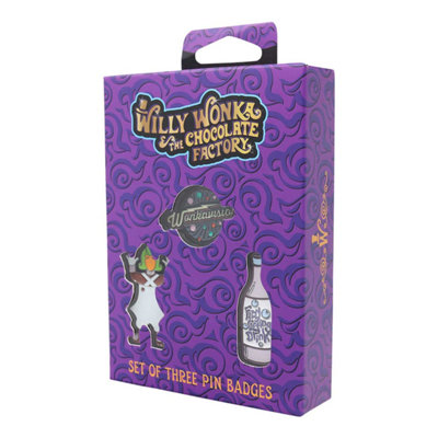 Willy Wonka And The Chocolate Factory Limited Edition Triple Pin Badge Set from B&Q