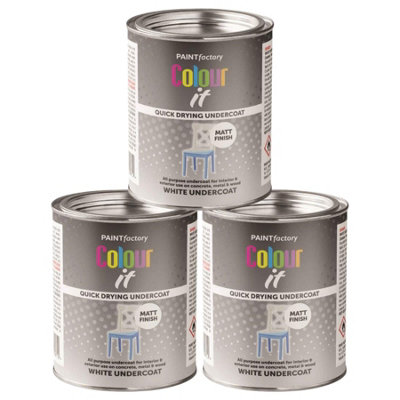 3X Paint Factory Colour It Undercoat Paint Tin 300Ml